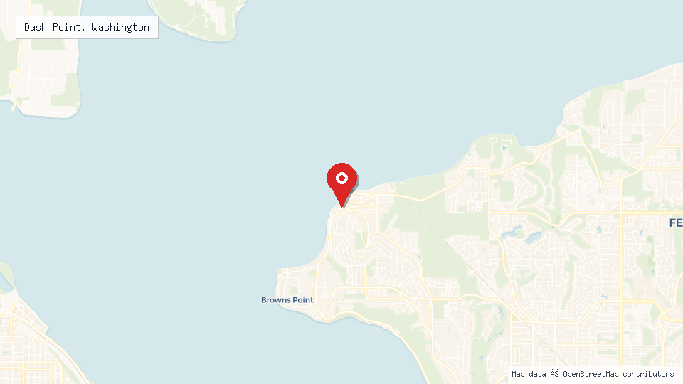 Street map of Dash Point, Washington with location pin