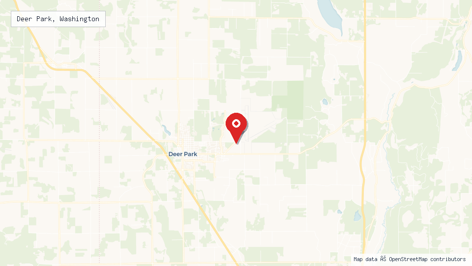 Street map of Deer Park, Washington with location pin