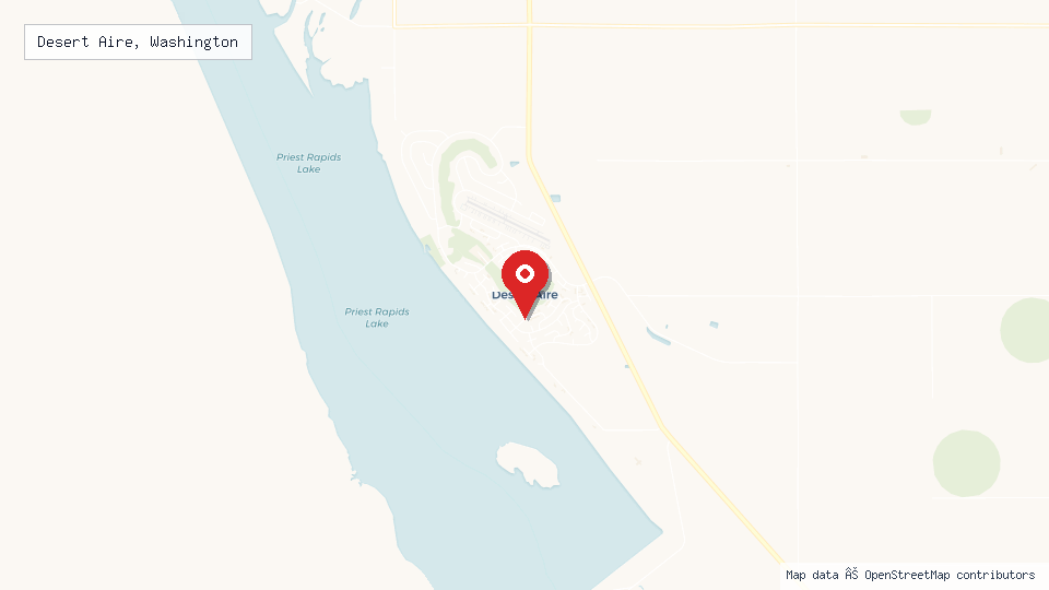 Street map of Desert Aire, Washington with location pin