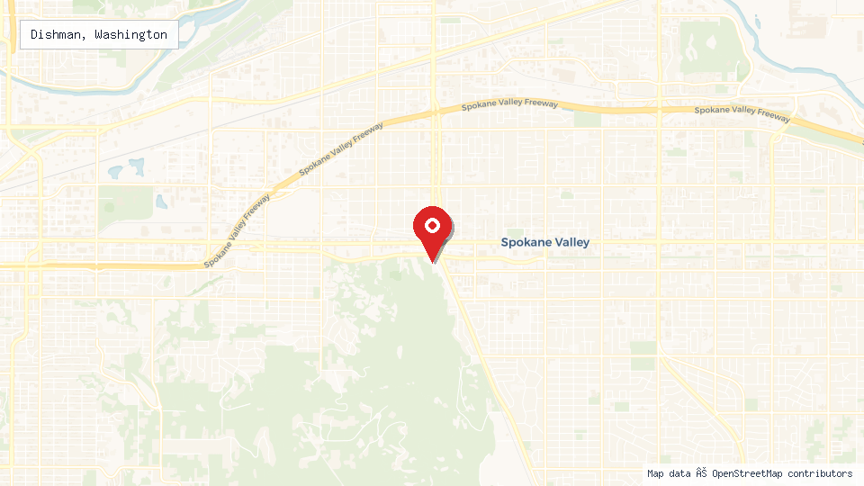 Street map of Dishman, Washington with location pin