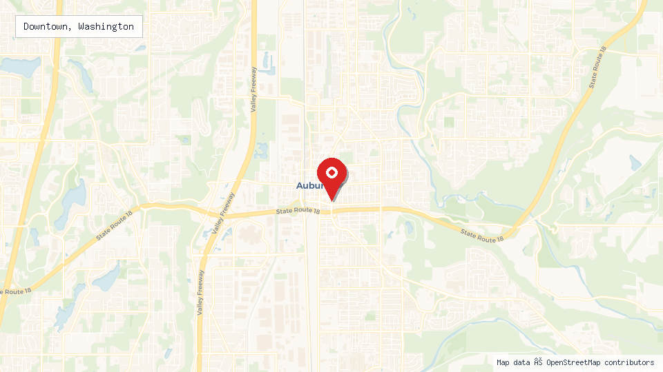 Street map of Downtown, Washington with location pin