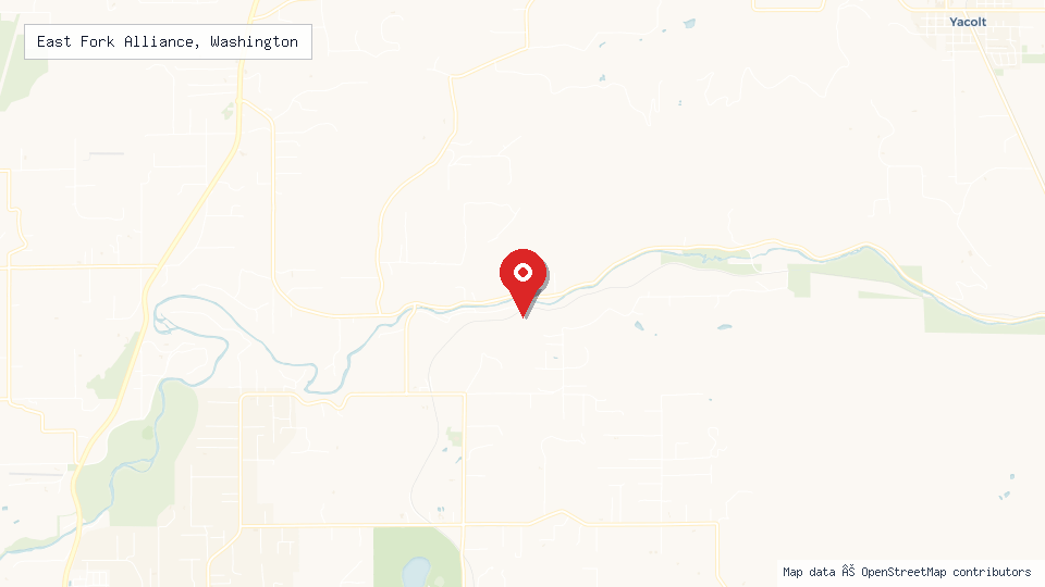 Street map of East Fork Alliance, Washington with location pin