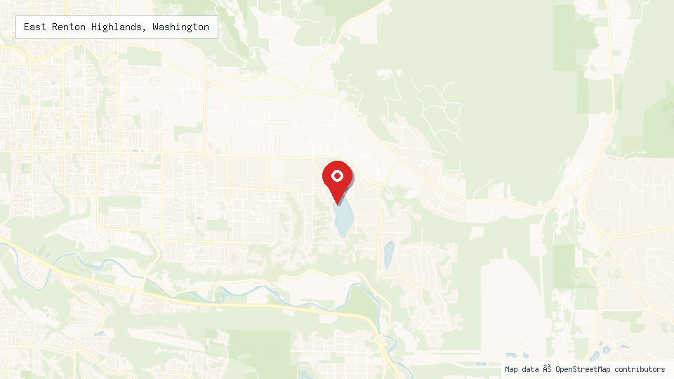 Street map of East Renton Highlands, Washington with location pin