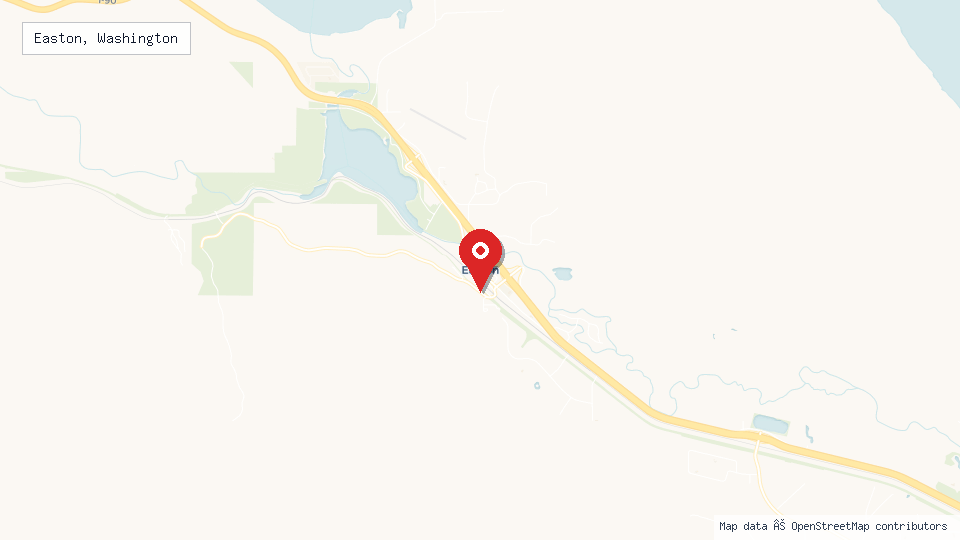 Street map of Easton, Washington with location pin