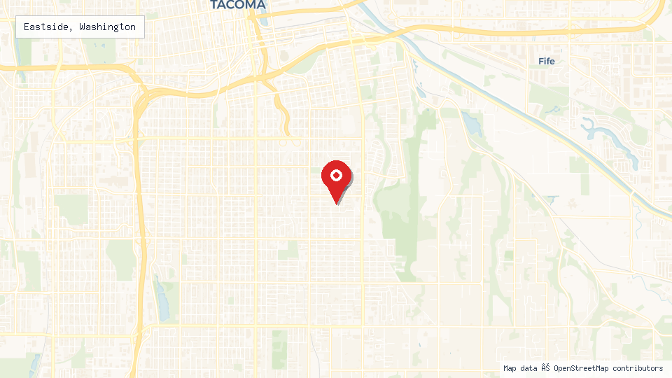Street map of Eastside, Washington with location pin