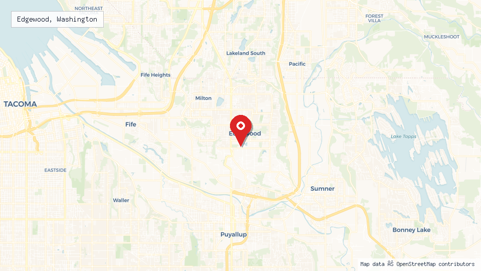 Street map of Edgewood, Washington with location pin