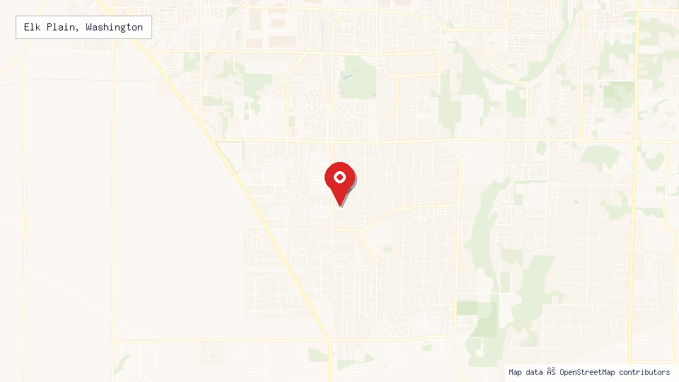 Street map of Elk Plain, Washington with location pin