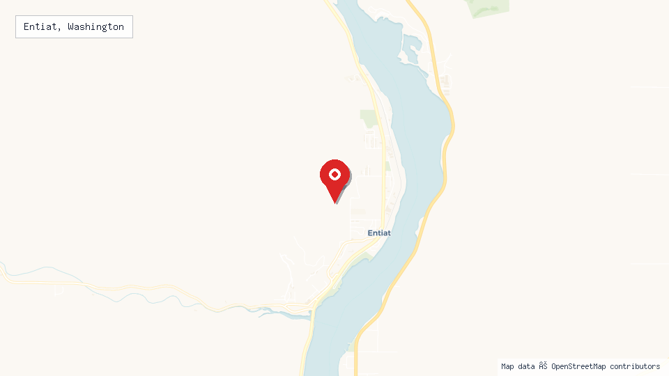 Street map of Entiat, Washington with location pin