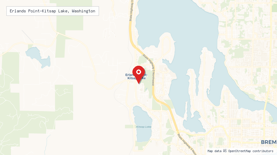 Street map of Erlands Point-Kitsap Lake, Washington with location pin