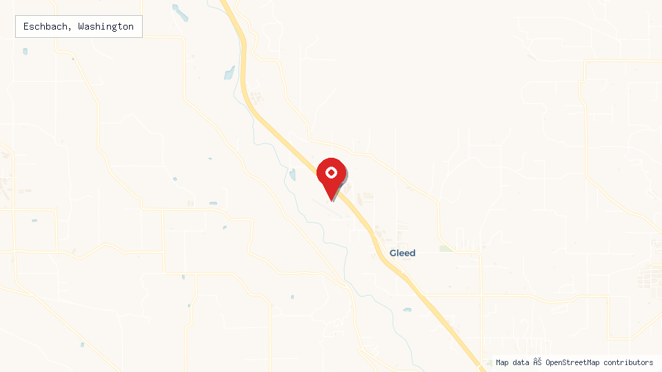 Street map of Eschbach, Washington with location pin