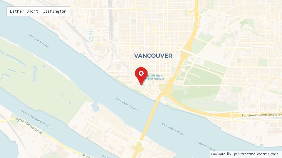 Street map of Esther Short, Washington with location pin