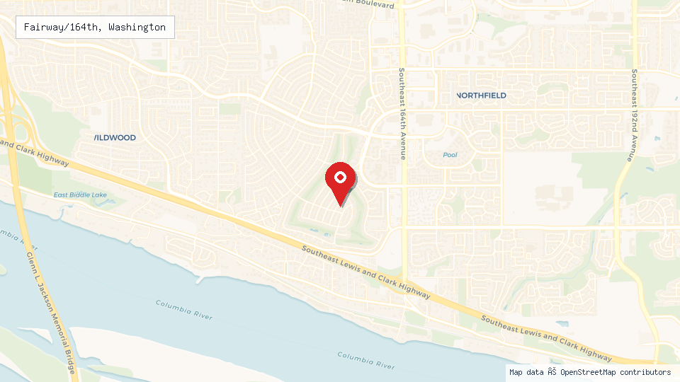 Street map of Fairway/164th, Washington with location pin