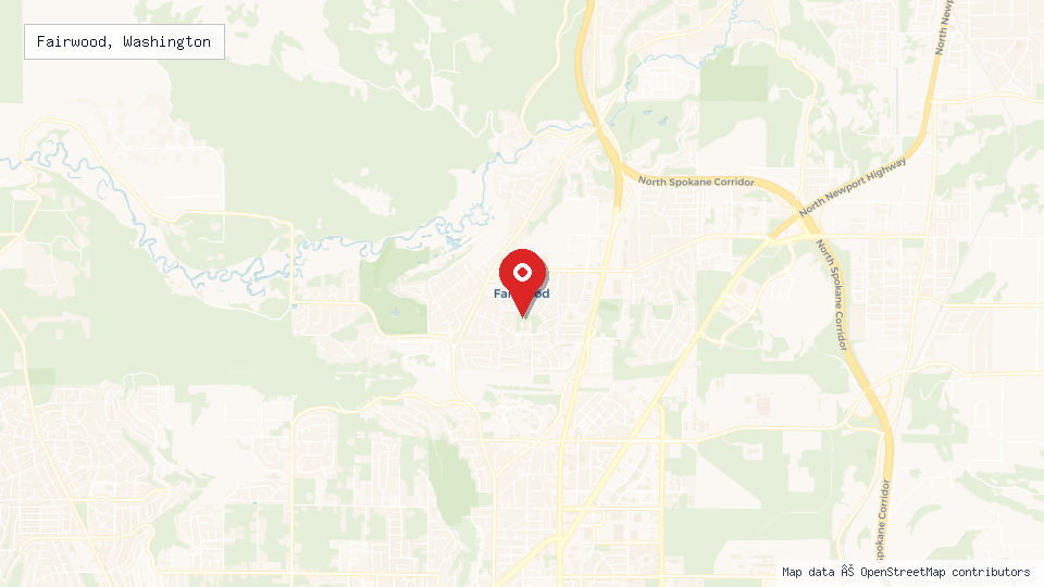 Street map of Fairwood, Washington with location pin