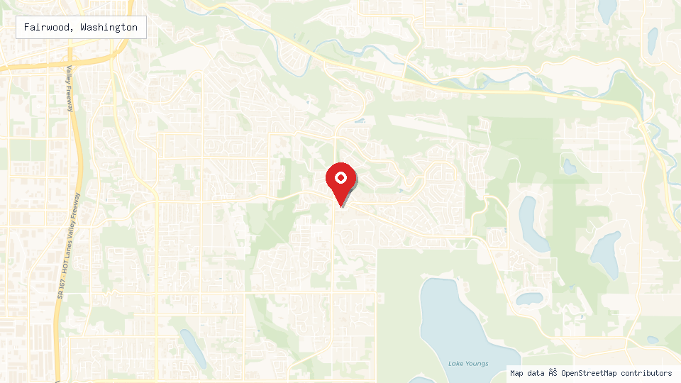 Street map of Fairwood, Washington with location pin