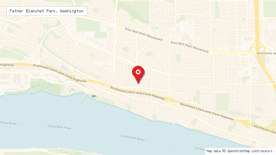Street map of Father Blanchet Park, Washington with location pin