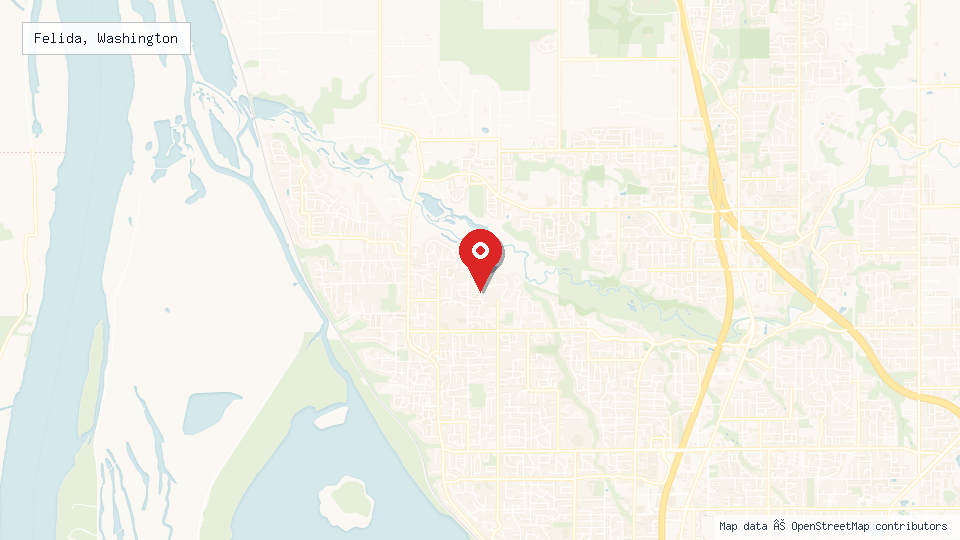 Street map of Felida, Washington with location pin