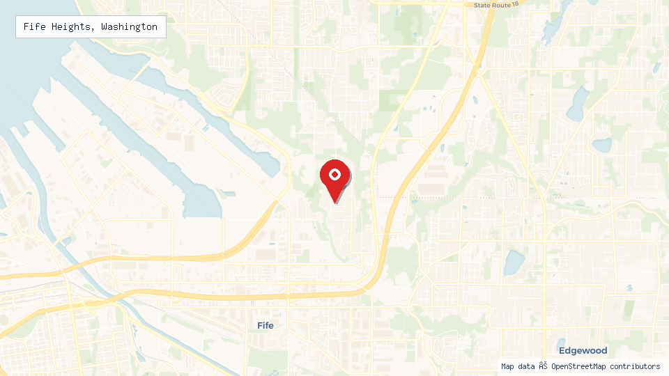 Street map of Fife Heights, Washington with location pin