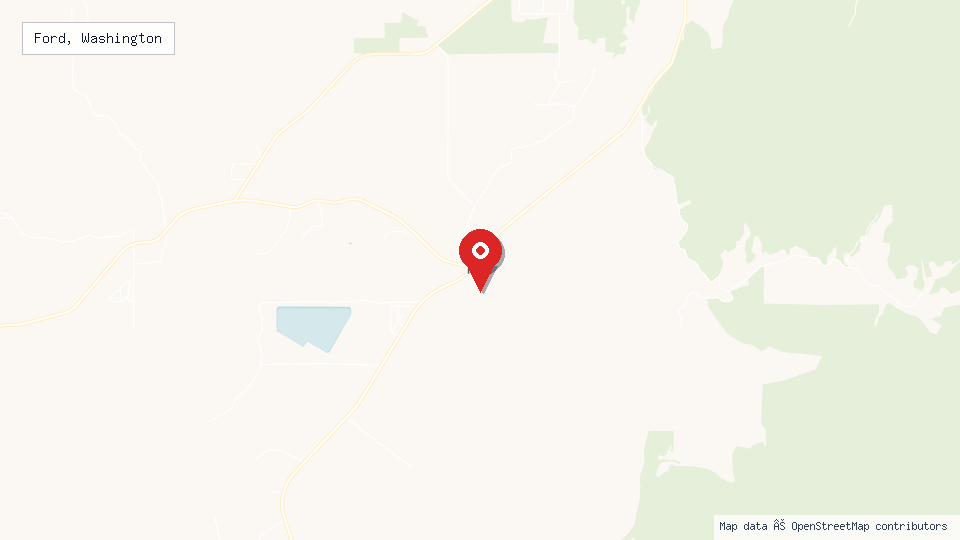 Street map of Ford, Washington with location pin