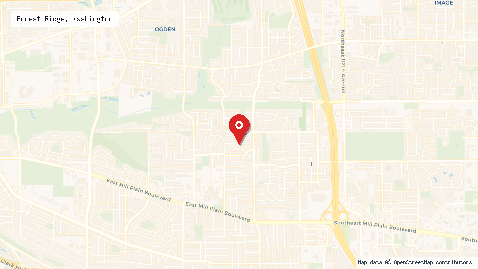 Street map of Forest Ridge, Washington with location pin