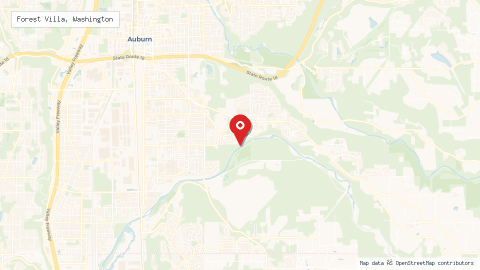 Street map of Forest Villa, Washington with location pin