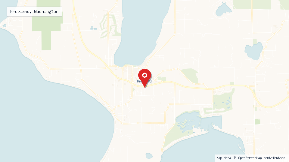Street map of Freeland, Washington with location pin