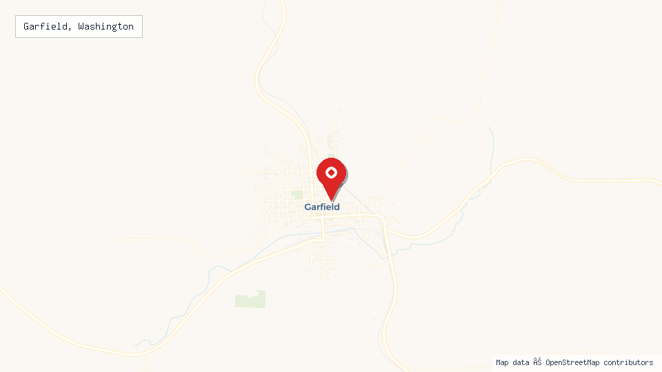 Street map of Garfield, Washington with location pin