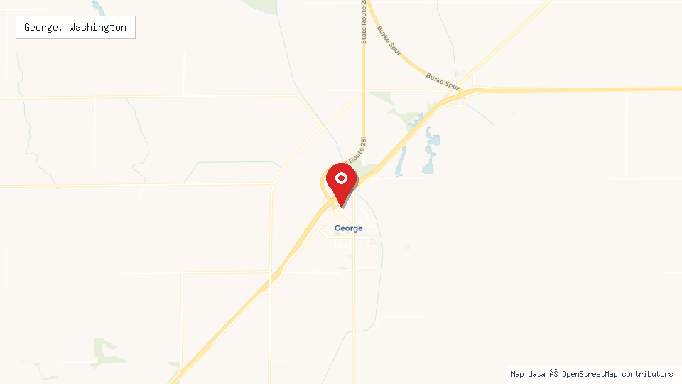 Street map of George, Washington with location pin