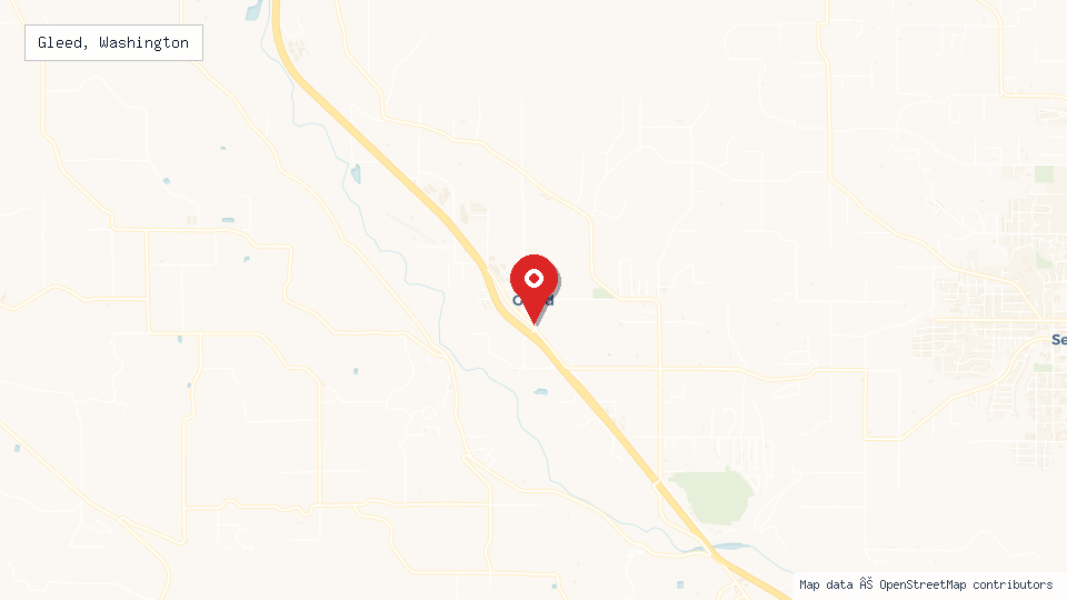 Street map of Gleed, Washington with location pin