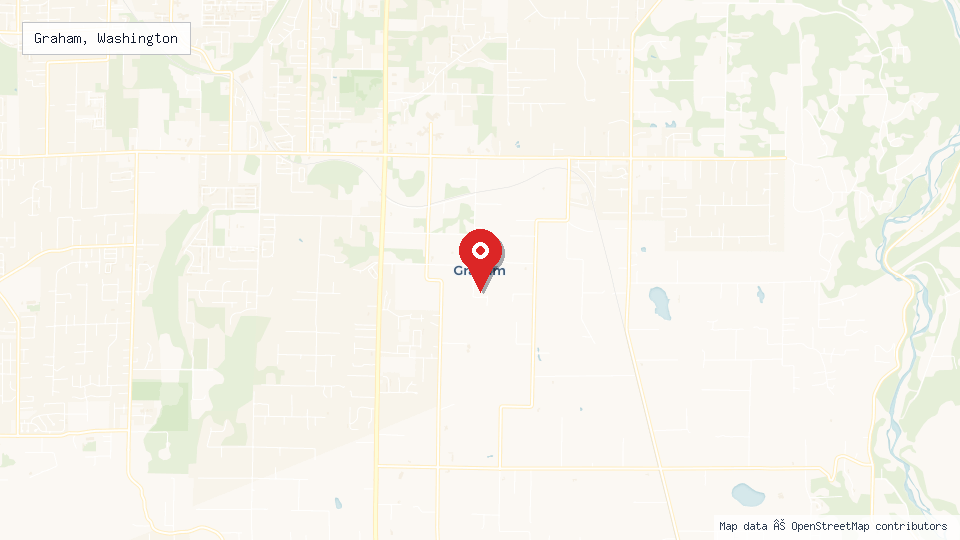 Street map of Graham, Washington with location pin