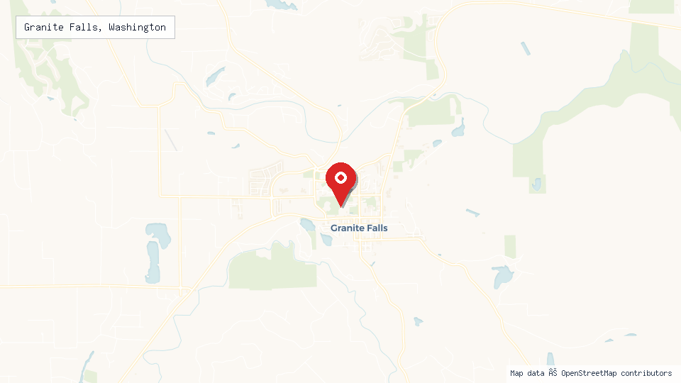 Street map of Granite Falls, Washington with location pin
