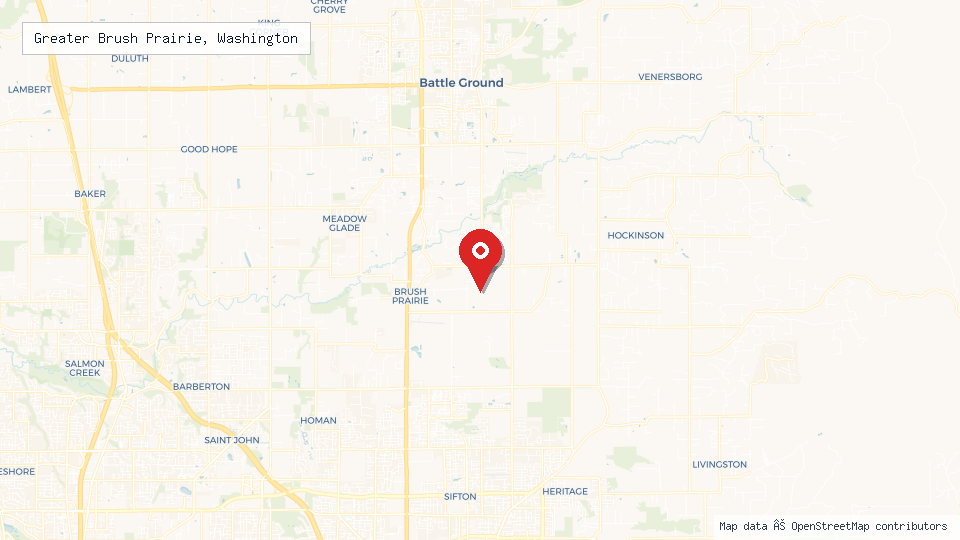 Street map of Greater Brush Prairie, Washington with location pin