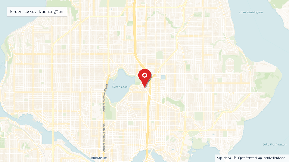 Street map of Green Lake, Washington with location pin