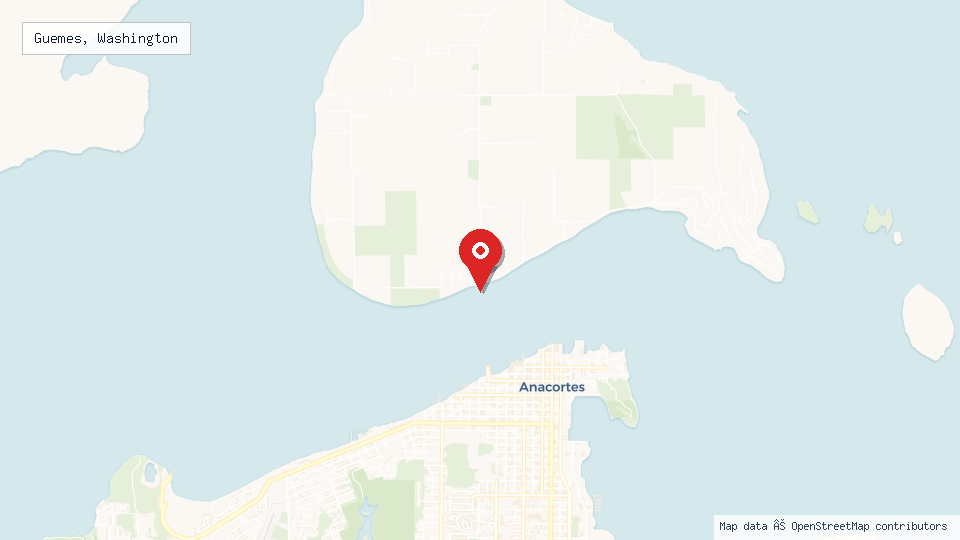Street map of Guemes, Washington with location pin