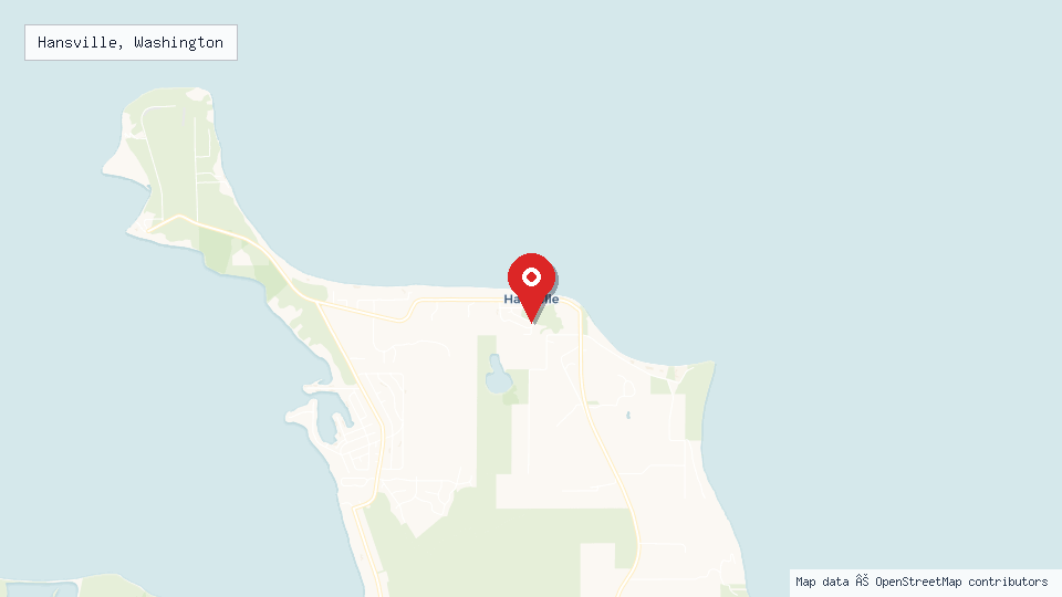 Street map of Hansville, Washington with location pin