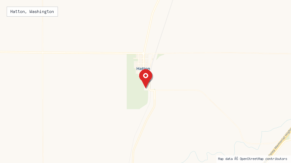 Street map of Hatton, Washington with location pin