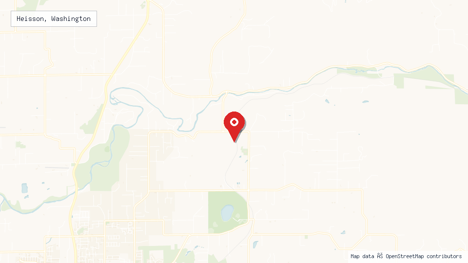 Street map of Heisson, Washington with location pin