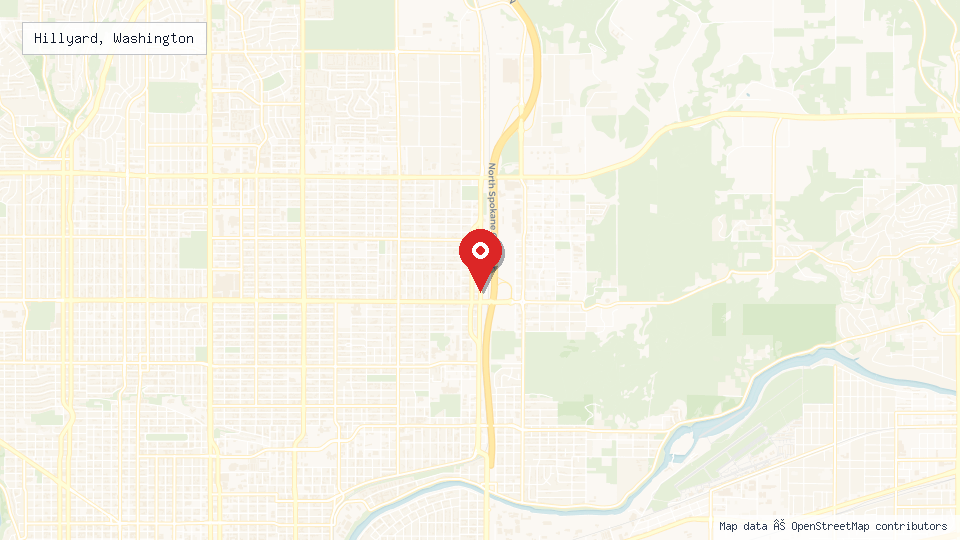 Street map of Hillyard, Washington with location pin