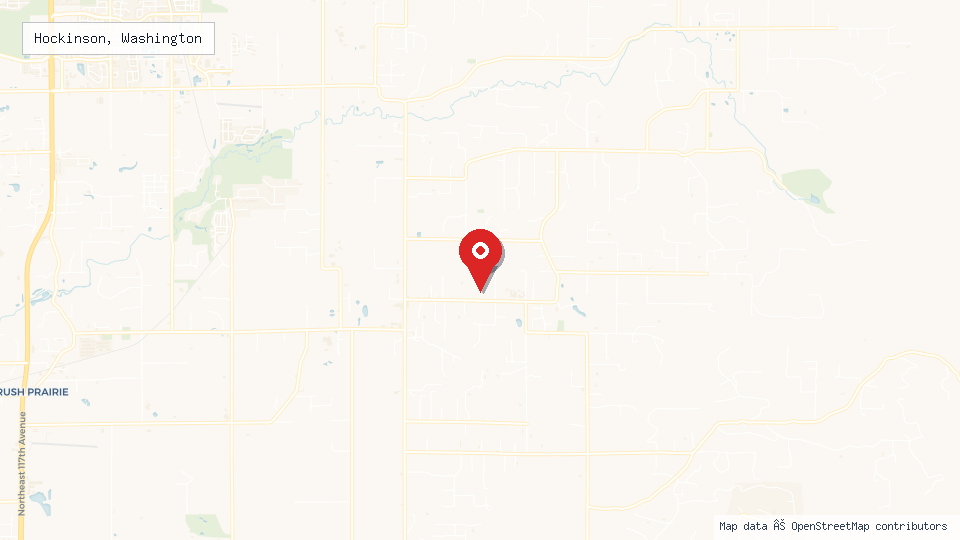 Street map of Hockinson, Washington with location pin