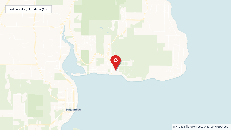 Street map of Indianola, Washington with location pin
