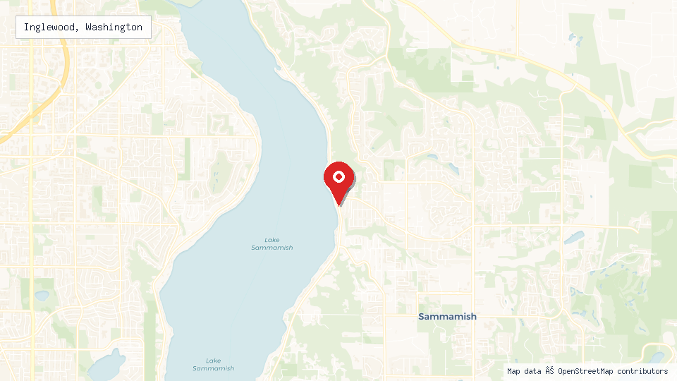 Street map of Inglewood, Washington with location pin