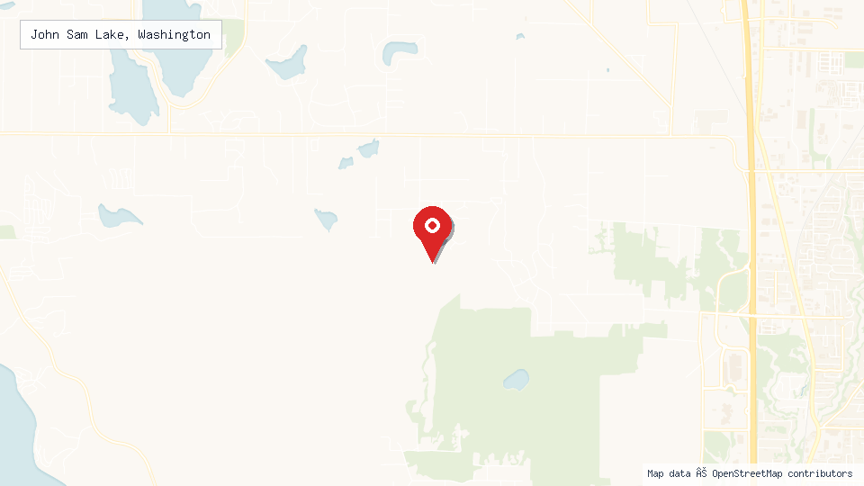 Street map of John Sam Lake, Washington with location pin
