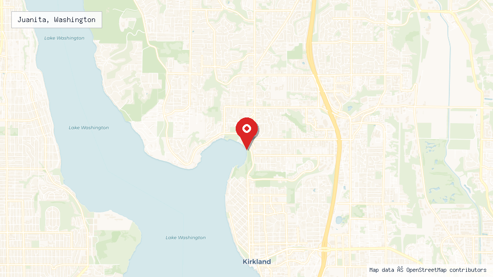 Street map of Juanita, Washington with location pin