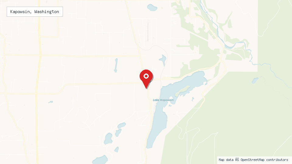 Street map of Kapowsin, Washington with location pin