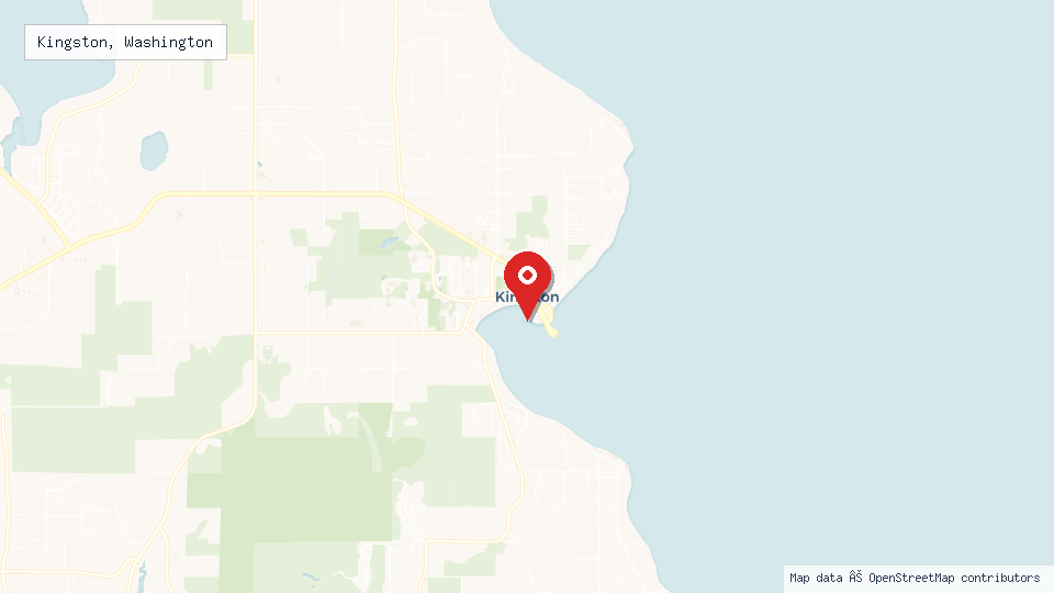Street map of Kingston, Washington with location pin
