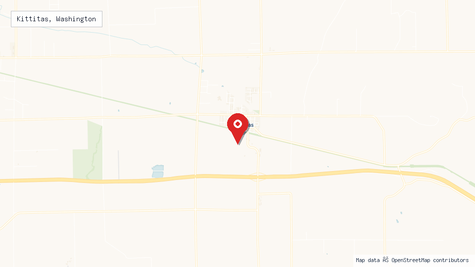Street map of Kittitas, Washington with location pin