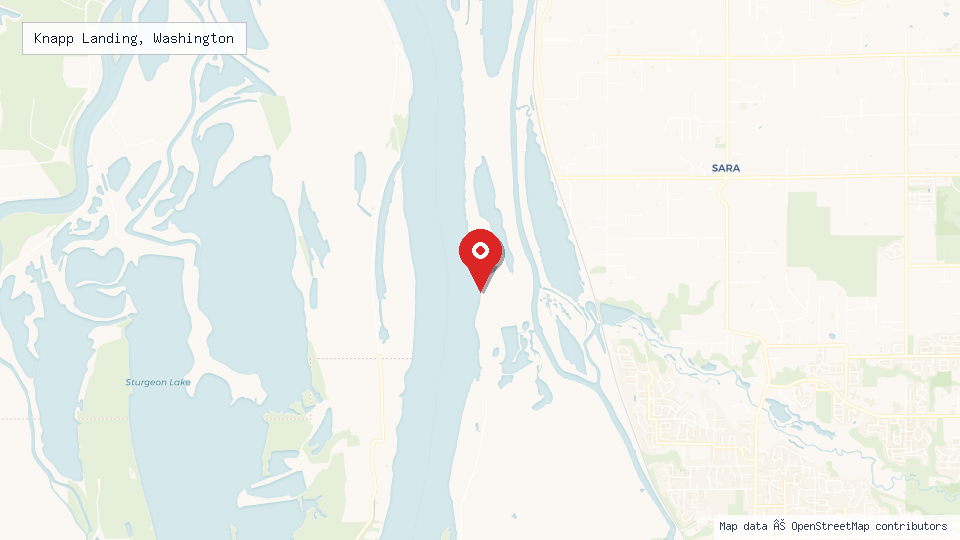 Street map of Knapp Landing, Washington with location pin