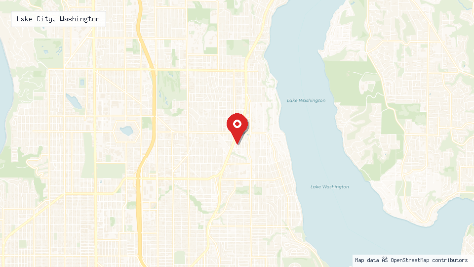 Street map of Lake City, Washington with location pin