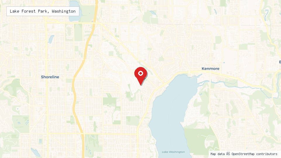 Street map of Lake Forest Park, Washington with location pin