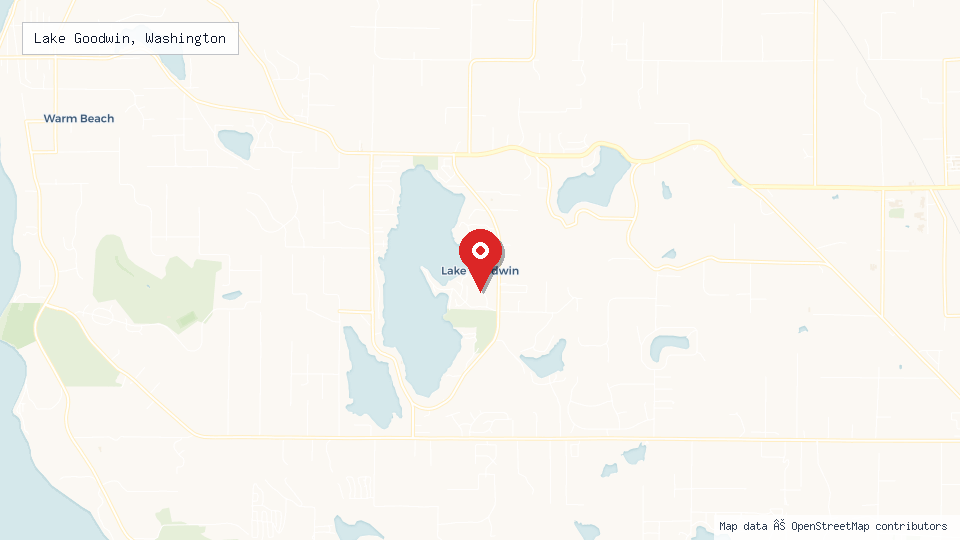 Street map of Lake Goodwin, Washington with location pin