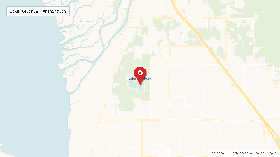 Street map of Lake Ketchum, Washington with location pin